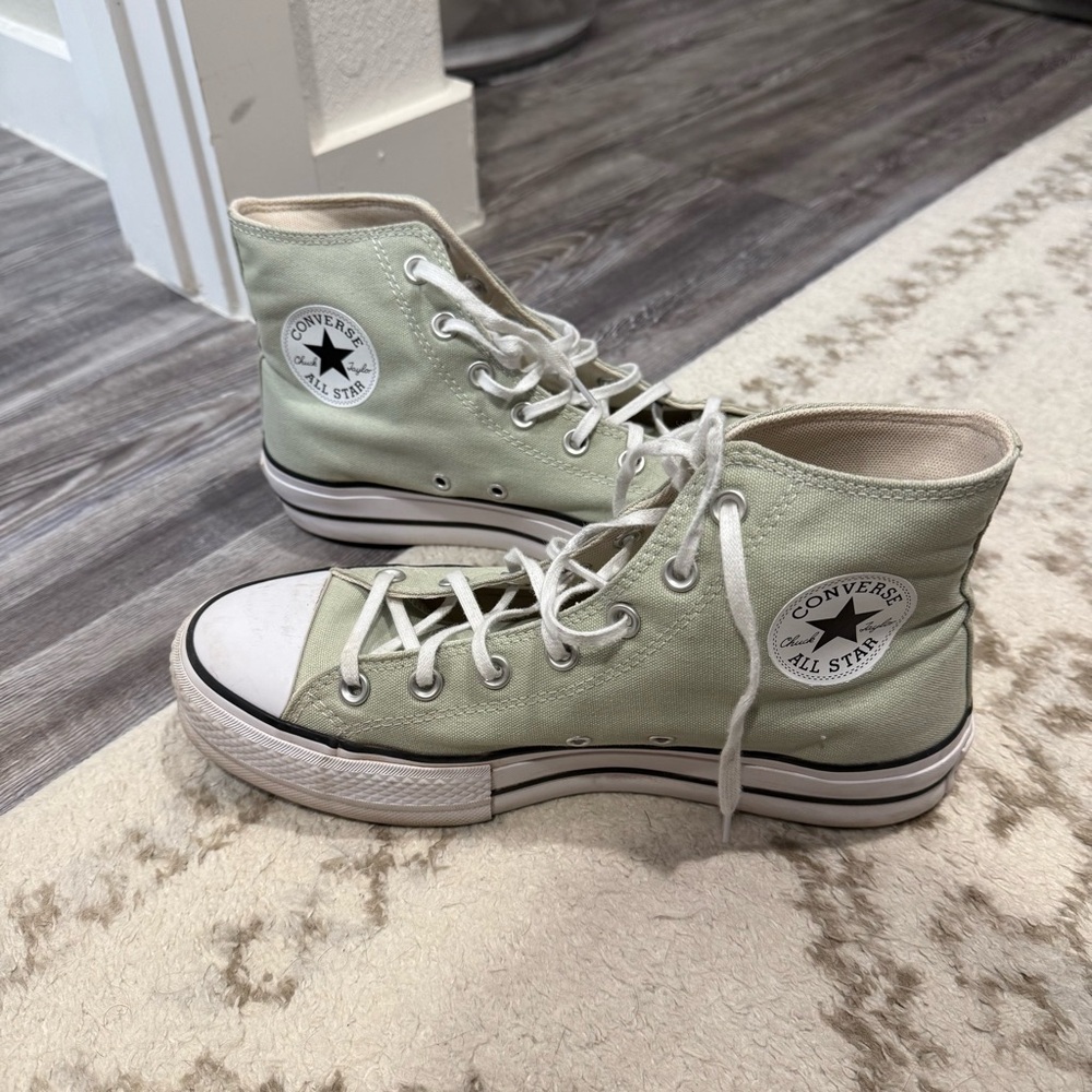 Converse Platform All Star High Top Sneakers in Light Green